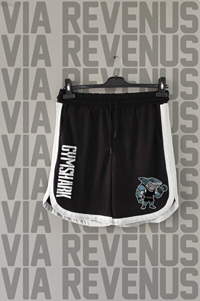 Vordevia Shark Printed Gym Unisex Retro Varsity Sports Training Shorts