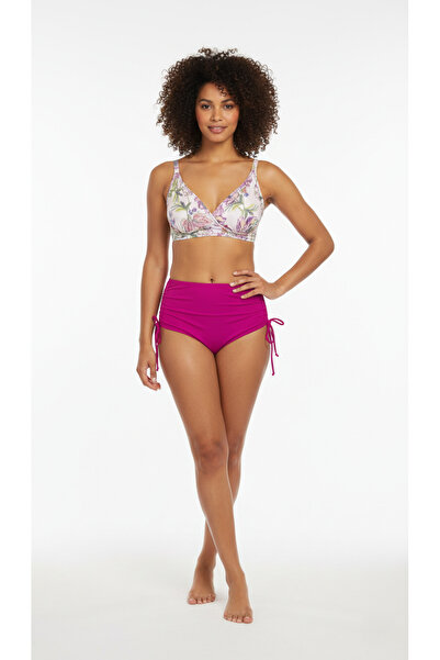 Adel swimwear Ekstra Yüksek Bel Toparlayıcı Kruvaze Bikini - Simli Kumaş