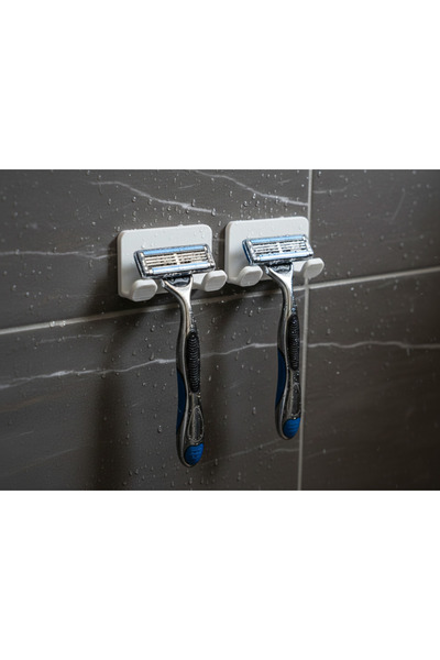 Hediyehanem 2 Adet Tıraş Bıçağı Düzenleyici Yapışkanlı Banyo Jilet Asma Apara...