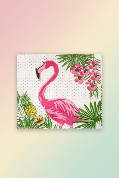 Umamiçe مناديل منقوشة على شكل طائر الفلامنجو 16 قطعة