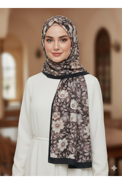 REMOMODA Patterned Floral Model Shawl Italian Soft Shawl High Quality