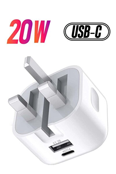 Shopi شاحن USB-C بقوة 20 واط، محطة شحن بمنفذين [USB-C + USB]، شاحن سريع بتقني...