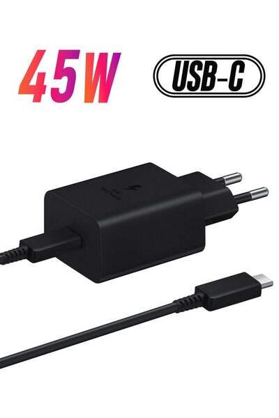 Shopi compatible Samsung 45W USB-C Super Fast Charging Wall Charger 45W - Bla...