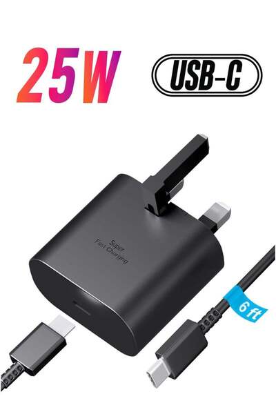 Shopi 25W USB-C Fast Charger with 6FT Cable for Samsung Galaxy S24/S23/S22 Se...