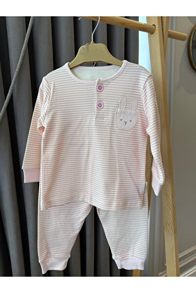 Baby Aden Babyaden Cotton Tiny Pocket Pink / Beige Striped Baby Girl / Boy Ca...