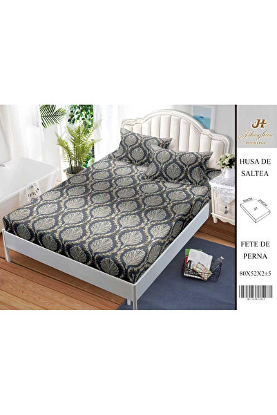 FIONNA.RO Husa Din Bumbac Satinat Cu Elastic Si Fete De Perna 160X200cm - Fru...