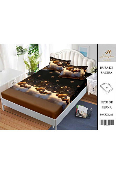 FIONNA.RO Satin Cotton With Stretchy And Pillowcases 160X200cm - Bear On The ...