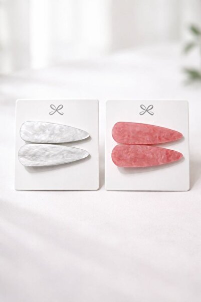 LİNACO Sedefli Simetrik 4’lü Saç Toka Seti