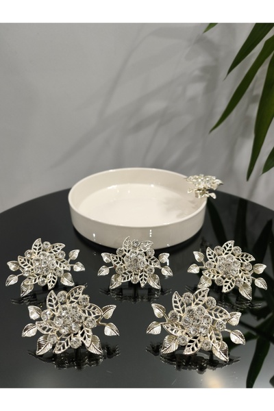 PARILTI HOME COLLECTİON 6-Piece Accessory Glass and Porcelain Holder, Compati...