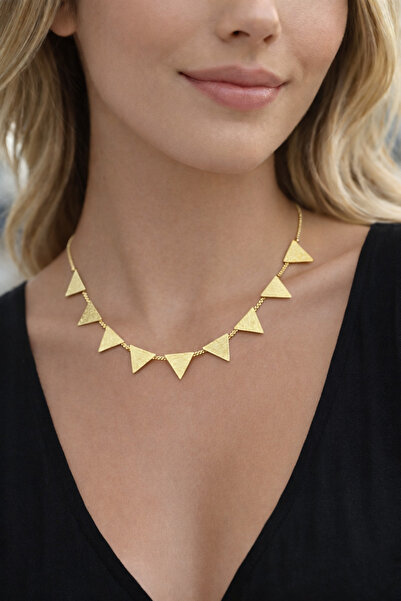 Sense of Atelier Core Delta Gold Triangle Shaped Modern Women's Necklace