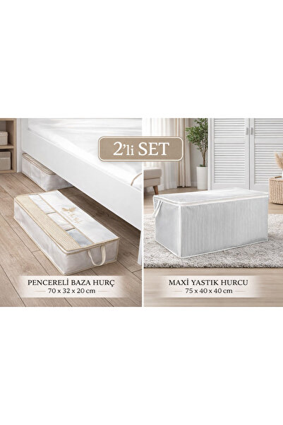 PONÇİK BEBEK Under-The-Bed Storage Bag with Windows and Maxi Size Pillow Stor...