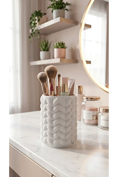 END Design Woven Textured Makeup Organizer – Modern Home Accessory, Multi-Col...