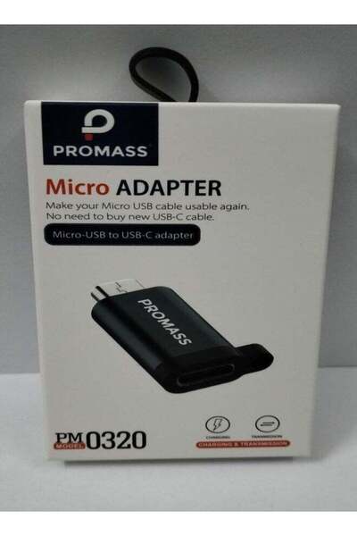 Promass محول من منفذ micro USB إلى منفذ USB-C أسود