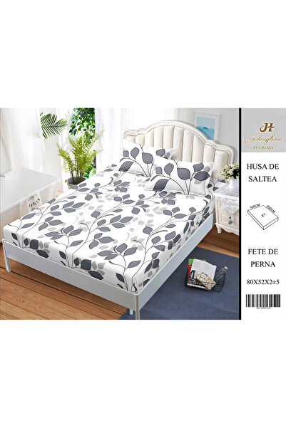 FIONNA.RO Satin Cotton Cover With Stretchy And Pillowcases 160X200cm - Grey L...