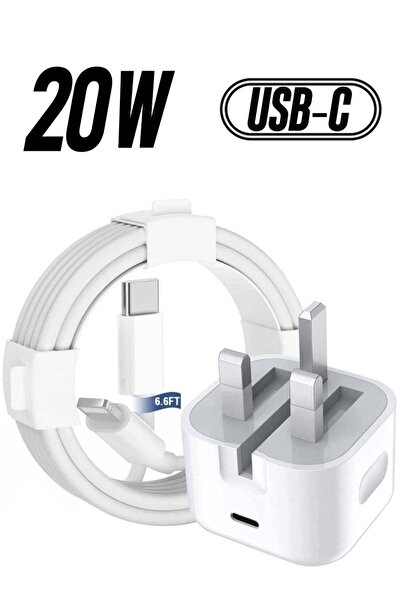 Shopi كابل وشاحن آيفون، شاحن سريع 20 واط بتقنية PD 3.0، شاحن جداري USB-C مع ك...