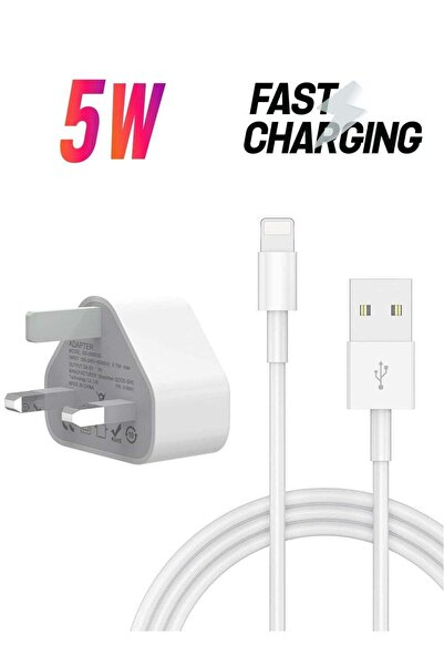 Generic محول طاقة 5 فولت 1 أمبير، كابل شحن USB وقابس متوافق مع أجهزة آيفون 5S...