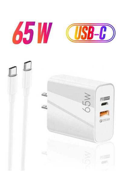 Generic محول شحن سريع 65 واط لأجهزة MacBook Pro ولابتوب Type-C PD، شاحن سريع ...