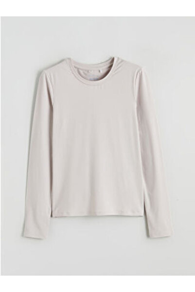 LC Waikiki Beige Crew Neck Women's Sports T-Shirt