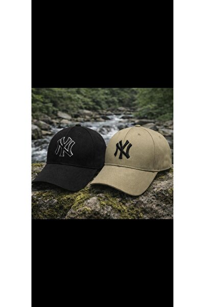 MSA Unisex Baseball Ny Embroidered Hat Beige-Black