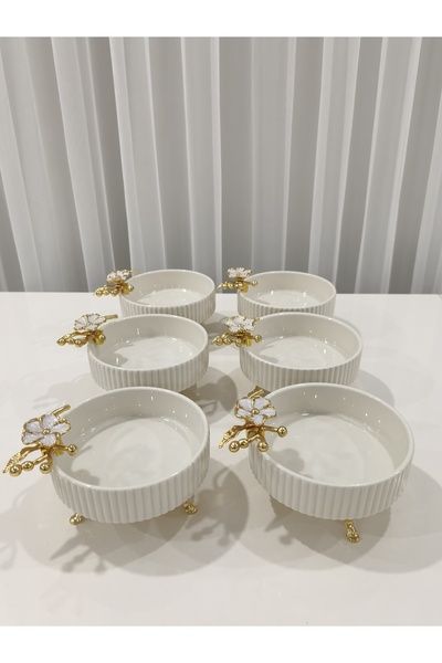 PARILTI HOME COLLECTİON Set of 6 Round Porcelain Dessert Presentation Bowls –...