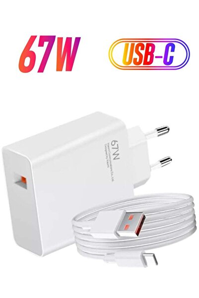 Shopi 67W EU Fast Charge Power Adapter & 6A Type-C Cable for Xiaomi Redmi, Mi...