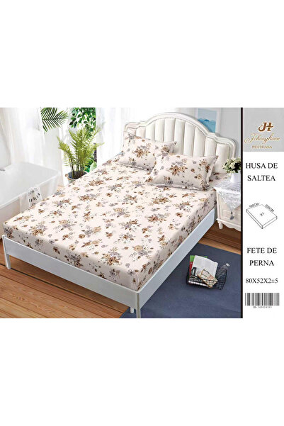 FIONNA.RO Satin Cotton Cover With Stretchy And Pillowcases 160X200cm - Pink W...