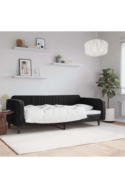 Concept Κρεβάτι ημέρας, μαύρο, 90x190 εκ., Βελούδο