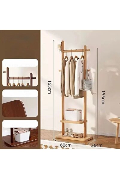 Generic Stylish wooden clothes rack with storage shelf – a modern design for ...