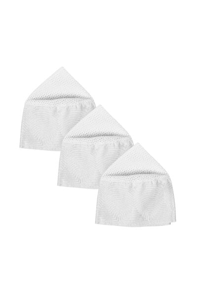 First Life Set of 3 men's quarter-length Cotton caps with top ventilation hol...
