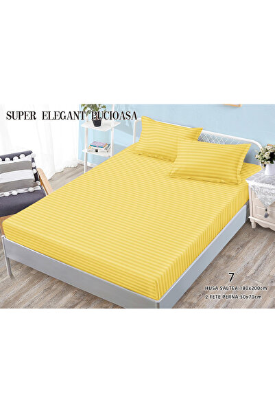 FIONNA.RO Damask Cotton Cover 180x200cm - Lemon Yellow