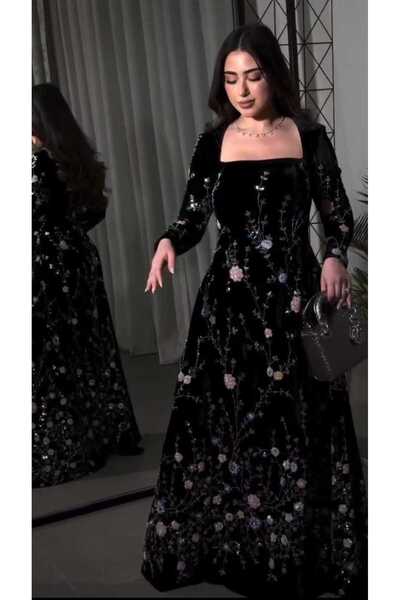 LATEANA Floral dress, soft Velvet