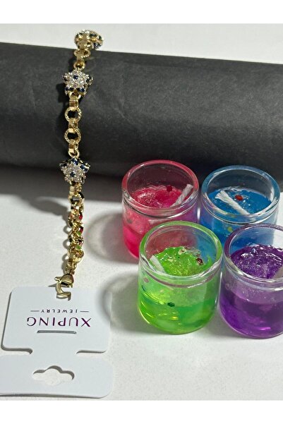 XUPING JEWELRY Steel Bracelet with Evil Eye Beads and Star Pattern