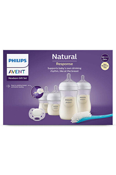 Philips Avent Set Response - 4 biberoane (125 ml și 260 ml), suzetă + perie p...
