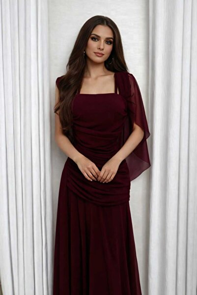 qmhafrst Chiffon dress with pleated sleeves, price 199