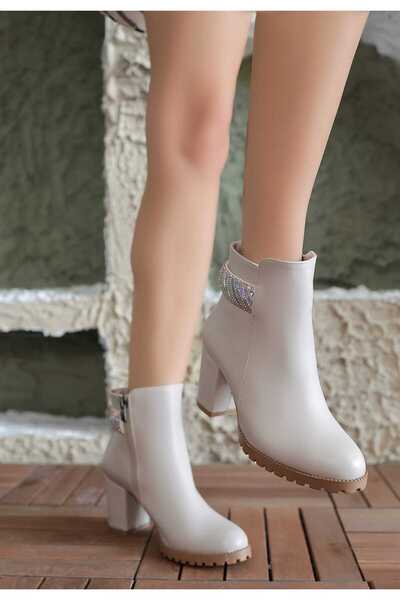 MELIFLIO Kadın Günlük Kullanımlı Fermuarlı Kısa Bot