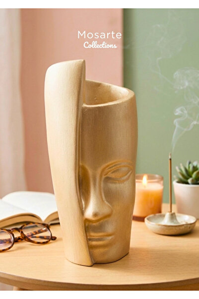 Mosarte مزهرية / تمثال زخرفي على شكل وجه واحد 30 سم