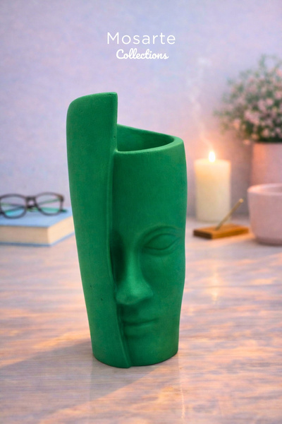 Mosarte مزهرية / تمثال زخرفي على شكل وجه واحد 30 سم