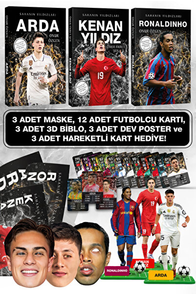 Parodi Yayınları Arda, Kenan, Ronaldinho Futbolcu Kitabı - 3D Biblo, 12li Kar...