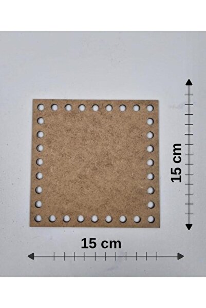 Mu Art Ahşap Дървена тава 15x15 см, 10 броя, пластина за плетене, Supla, перф...