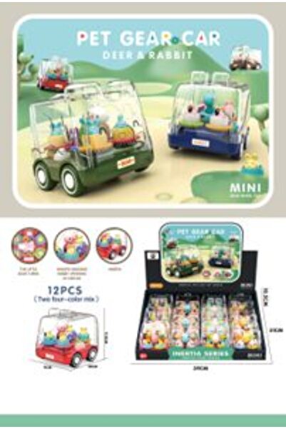 PlayFun Set Autobuz Animale Inerție 12 Bucăți