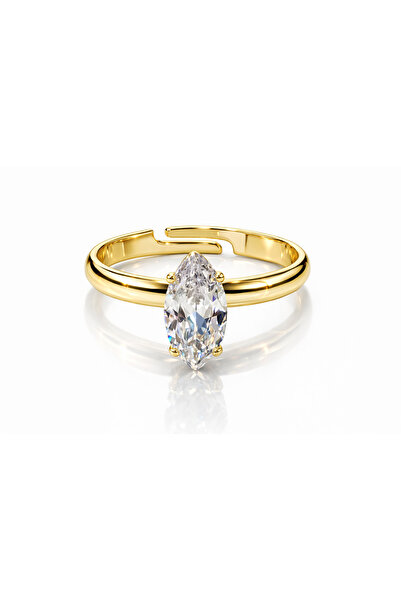 Sense of Atelier خاتم أورييل ماركيز مفتوح مرصع بالأحجار الذهبية قابل للتعديل ...