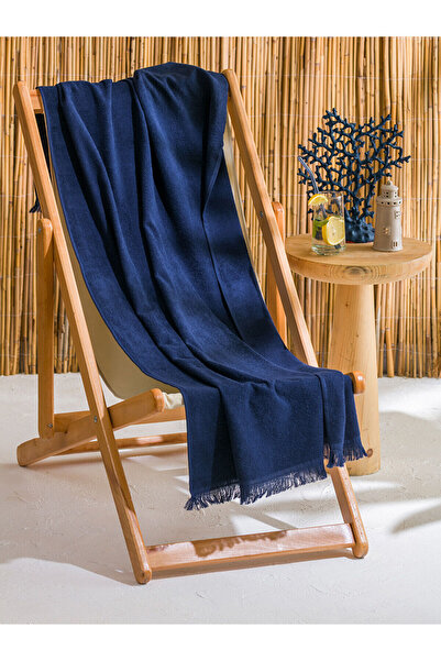 LC Waikiki Ανδρική πετσέτα παραλίας Navy Blue Tassel 70x150 cm