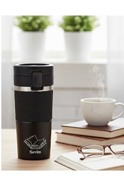 Penguen Kişiye Özel İsimli Termos Mug 400 Ml - Filtre Kapak Paslanmaz Çelik 6...