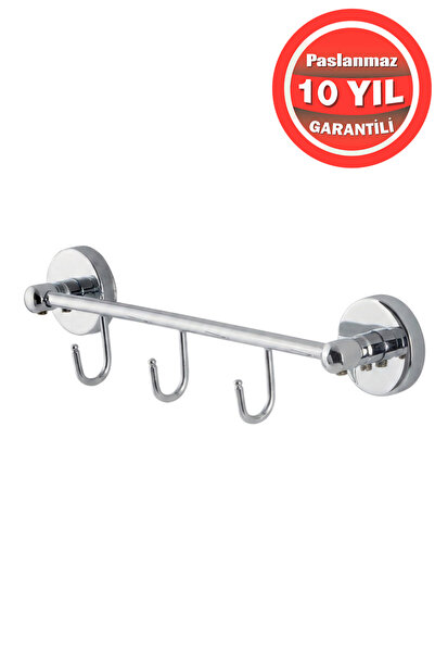 BanyomHome Clk Paslanmaz Pirinç 3’Lü Karaca Banyo Set Askılık – Havlu ve Born...