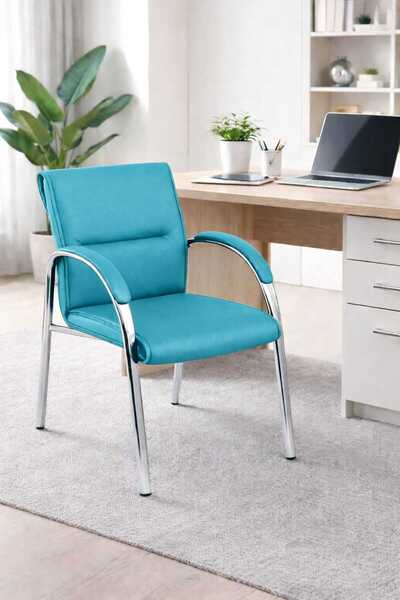 YRN OFIS Ofis misafir bekleme koltuğu büro sandalyesi bekleme sandalyesi Krom...