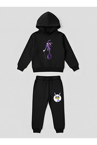 SVART WEAR Set de hanorace pentru copii cu imprimeu Jax Purple Rabbit, 2 piese