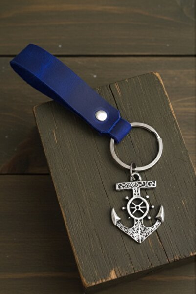 AB Takı Anchor Design Real Leather Keychain Fashion Keychain Genuine Leather ...