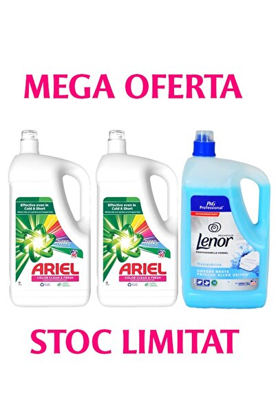 Ariel 2x Color Clean & Fresh liquid detergent, 4.5L + Lenor Sea Breeze condit...