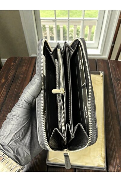 NZCLUB Portofel de damă din piele naturală originală, cu fermoar