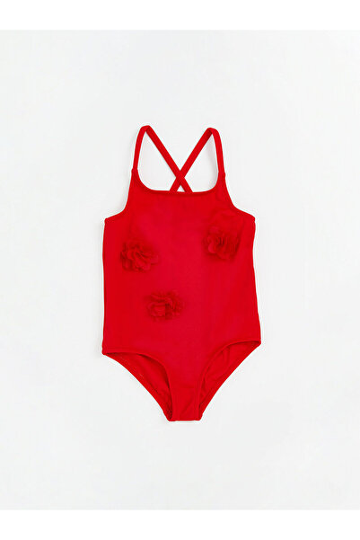 LC Waikiki Vision New Season Uv Protection Floral Girls' Swimsuit